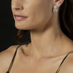 Discount Caviar Square Diamond Stud Earrings Silver