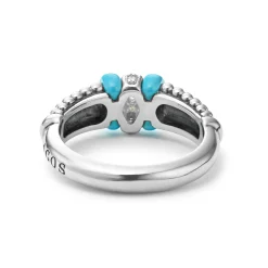 Sale Ceramic And Caviar Diamond Ring Silver