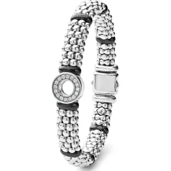 Online Ceramic And Diamond Circle Bracelet | 9Mm Silver