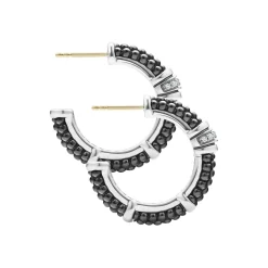 Outlet Ceramic And Diamond Hoop Earrings Diamonds