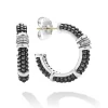 Outlet Ceramic And Diamond Hoop Earrings Silver
