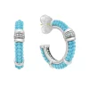 Discount Ceramic And Diamond Hoop Earrings Silver