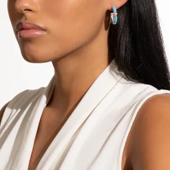 Outlet Ceramic And Diamond Hoop Earrings Diamonds