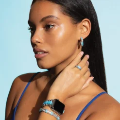 Outlet Ceramic And Diamond Hoop Earrings Diamonds