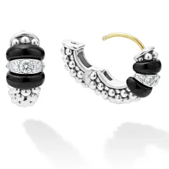 Best Ceramic And Diamond Huggie Earrings Huggie Earrings