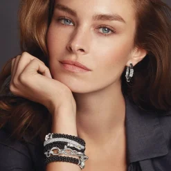 Cheap Ceramic Beaded Diamond Hoop Earrings Diamonds