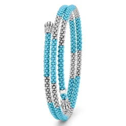 Flash Sale Ceramic Beaded Wrap Bracelet Silver