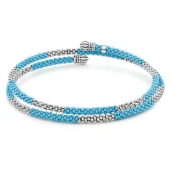 Flash Sale Ceramic Beaded Wrap Bracelet Silver