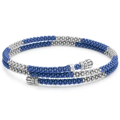 Hot Ceramic Beaded Wrap Bracelet Silver
