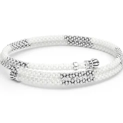 Flash Sale Ceramic Beaded Wrap Bracelet Silver