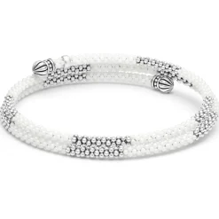 Flash Sale Ceramic Beaded Wrap Bracelet Silver