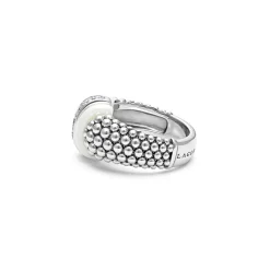Online Ceramic Caviar Diamond Ring Silver