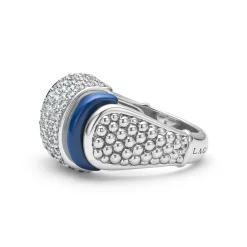 Shop Ceramic Caviar Diamond Statement Ring Diamonds