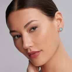 Shop Ceramic Circle Stud Earrings Silver