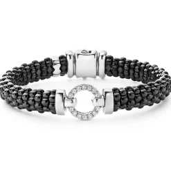 Clearance Ceramic Diamond Circle Bracelet | 9Mm Silver