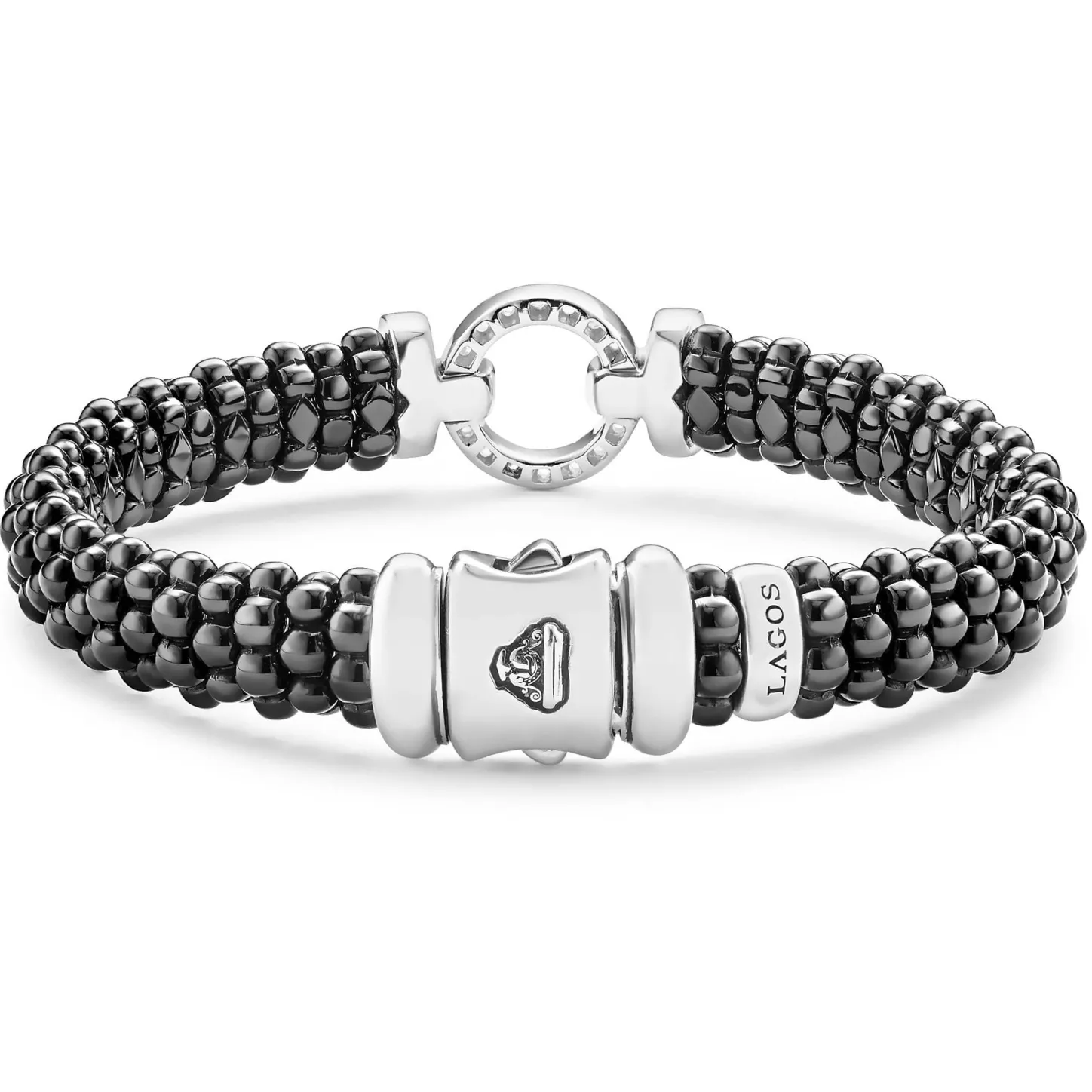 Clearance Ceramic Diamond Circle Bracelet | 9Mm Silver