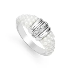 Store Ceramic Diamond Stacking Ring Silver