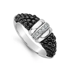 Shop Ceramic Diamond Stacking Ring Silver