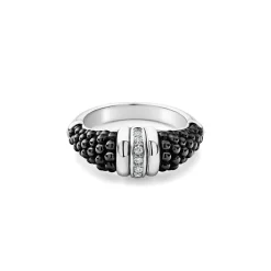 Shop Ceramic Diamond Stacking Ring Silver