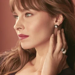 Flash Sale Ceramic Diamond Stud Earrings Silver