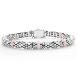Discount Ceramic Station Caviar Bracelet | 6Mm Silver