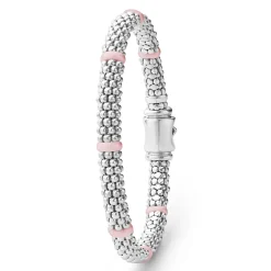 Discount Ceramic Station Caviar Bracelet | 6Mm Silver