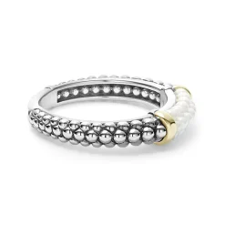 Hot Ceramic Two-Tone Caviar Stacking Ring Caviar Rings