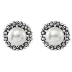 Outlet Childs First Pearl Earrings Silver