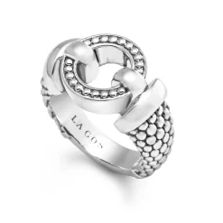 Sale Circle Caviar Ring Silver