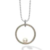 Clearance Circle Pearl Statement Necklace Two-Tone