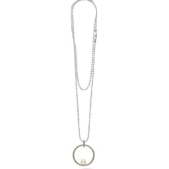 Clearance Circle Pearl Statement Necklace Two-Tone