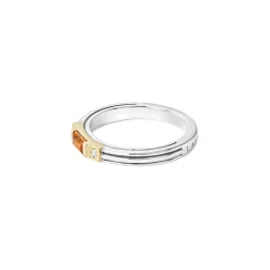 Clearance Citrine And Diamond Stacking Ring Two-Tone