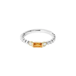 Fashion Citrine Stacking Ring With Diamonds Stacking Rings