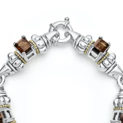 Cheap Classic Smokey Quartz Bracelet Two-Tone