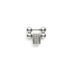 Store Diamond And Sterling Silver Link Silver