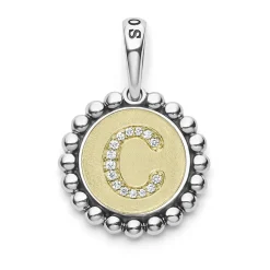 New Diamond C Initial Charm Two-Tone