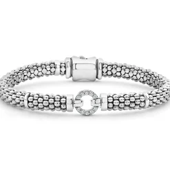 Shop Diamond Circle Caviar Bracelet | 6Mm Silver