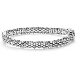 Shop Diamond Circle Caviar Bracelet | 6Mm Silver