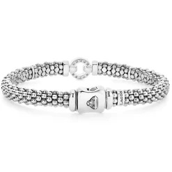 Shop Diamond Circle Caviar Bracelet | 6Mm Silver