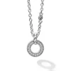 Hot Diamond Circle Pendant Necklace Silver