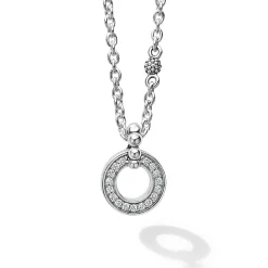 Hot Diamond Circle Pendant Necklace Silver