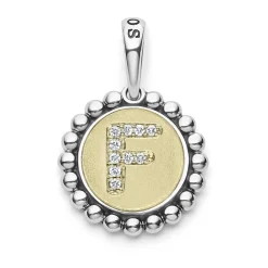 Cheap Diamond F Initial Charm Two-Tone
