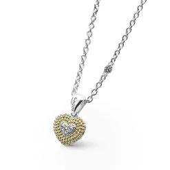 Cheap Diamond Heart Necklace Two-Tone