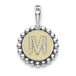 Fashion Diamond M Initial Charm Two-Tone