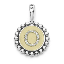 Best Sale Diamond O Initial Charm Two-Tone