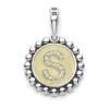 Fashion Diamond S Initial Charm Two-Tone