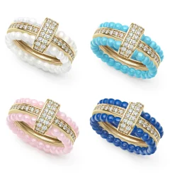 Discount Diamond Stacking Ring Set Diamonds