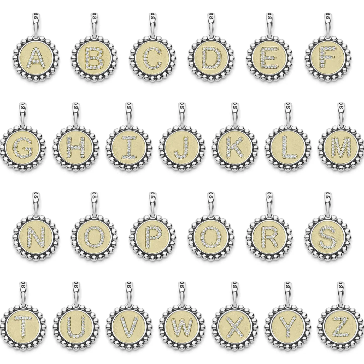 Sale Diamond U Initial Charm Two-Tone