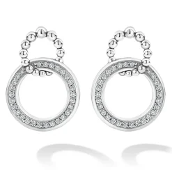 Hot Double Circle Diamond Caviar Earrings Drop Earrings