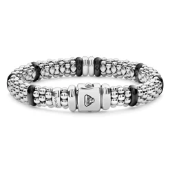 Discount Double Station Diamond Caviar Bracelet | 9Mm Silver